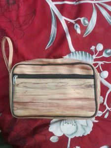 Wood Grain Cosmetic Bag