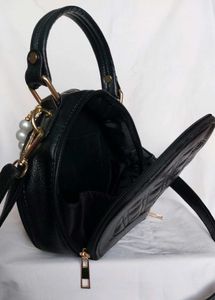 Black Cross Body Sling Bag Faux Leather