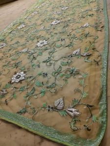 Embroidered Green Net Saree Expansive ✨🔥