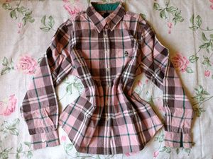 Pink & Brown Plaid Long Sleeve