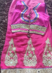 Elegant Double-Shade Pink Belt Sari – Ready to Wea
