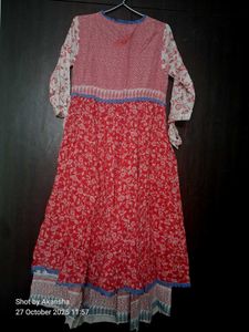 Biba Red Printed anarkali  Kurta