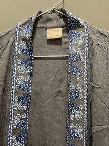 Embroidered Sleeveless Cardigan