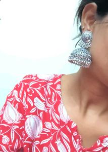 Silver Jhumka Earrings