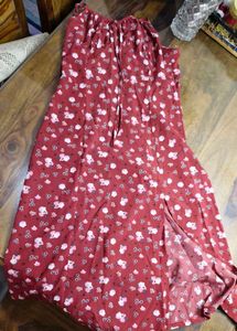 Red Floral Sleeveless Dress