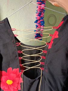 Floral Print Maxi Dress with black skirt