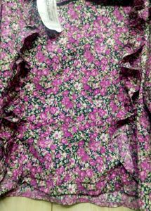 Y2k Korean Women&#39;s Floral Long Sleeve Blouse Top