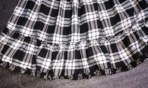 Plaid Ruffle Hem Skirt