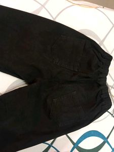 Black Denim Cargo Pants