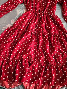 Red Polka Dot Ruffle Dress