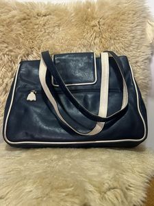 Tous Brand Stylish Navy Blue Tote Bag