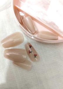 Sweet Cherry Nude Nails