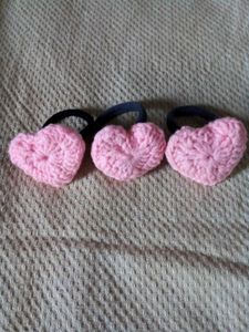 Handmade Baby Pink Crochet Lil Hearts