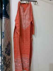 Cotton Kurta, key Neck , 1/3 Sleeves