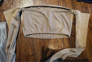 Tan Ribbed Tube Top