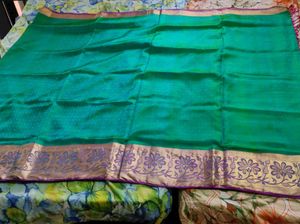 Elegant Green &amp; Pink Saree