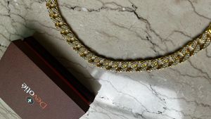 Gold Cuban Chain With Sparkling Diamond Stones