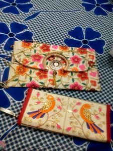 2 Combo Jaipuri Embroidery Design Purse