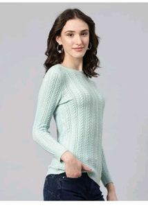Combo Green Fuzzy Sweater And Blue