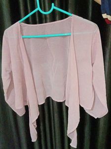 Sheer Pink 2-piece Tie-Front Top