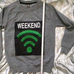 Gray Weekend Graphic Sweater
