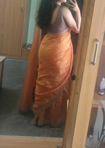 Elegant yellow space silk sared Saree