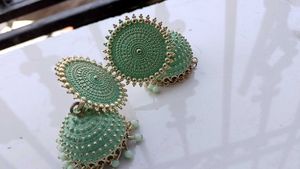 Mint Jhumka Earrings