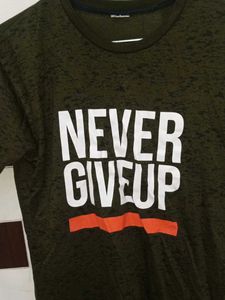 Green Never Give Up Tee