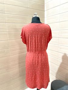 Pintresty🌸 Coral Polka Dot Dress