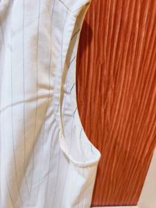 Koovs White Lining Jumpsuit