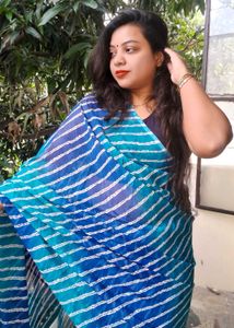 Striped Blue Saree