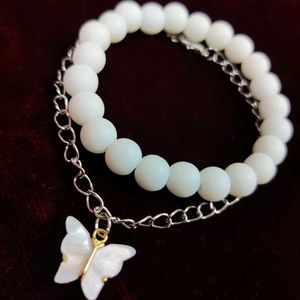 Butterfly Charm Beaded Bracelet