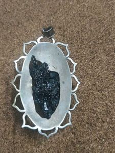 Silver Pendent Vintage With Tourmaline Stone