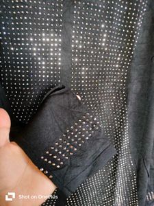 Sparkly Black Long Sleeve Top