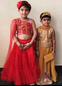 Red Net Lehnga Choli