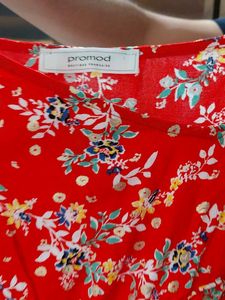 Red Floral Print Summer Dress