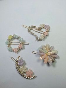 5 pcs Stone Butterfly claw with Korean Style Clip