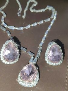 Pink 🩷 jewellery Set With 🤎 Pouch 🆓