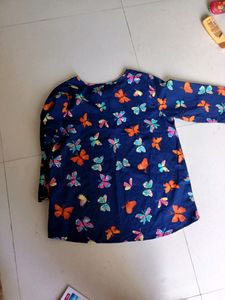 Blue Floral Print Top