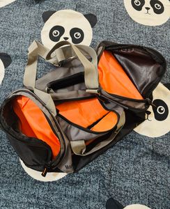 Gray &amp; Black Duffle Bag