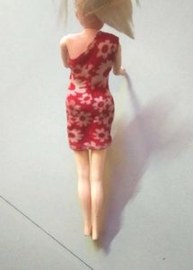 Barbie Doll in Red Floral Dress