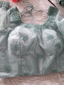 Pastel Green-Blue Shade Bridal Wear Lehenga Choli