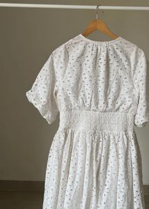 Cotton Broderie White Maxi Dress