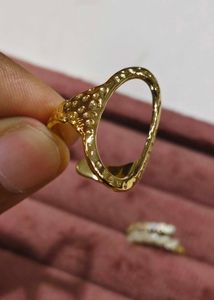 Textured Hollow Oval Ring
