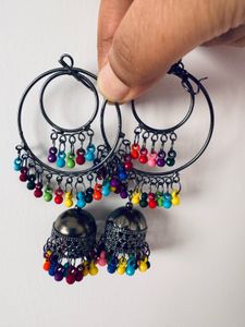 NEW Earrings With Multicolor Beads