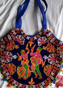 Embroidered Folk Art Tote