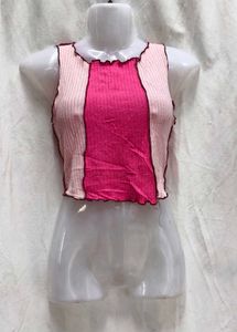 1941. Pink Patchwork Crop Tank