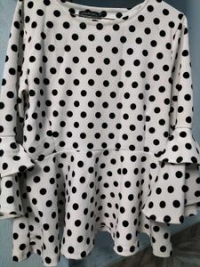 Polka Dotted Ruffled Top