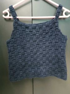 Midnight Blue Crochet Crop Top