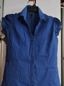 🎀Navy Blue Cotton Shirt For Woman